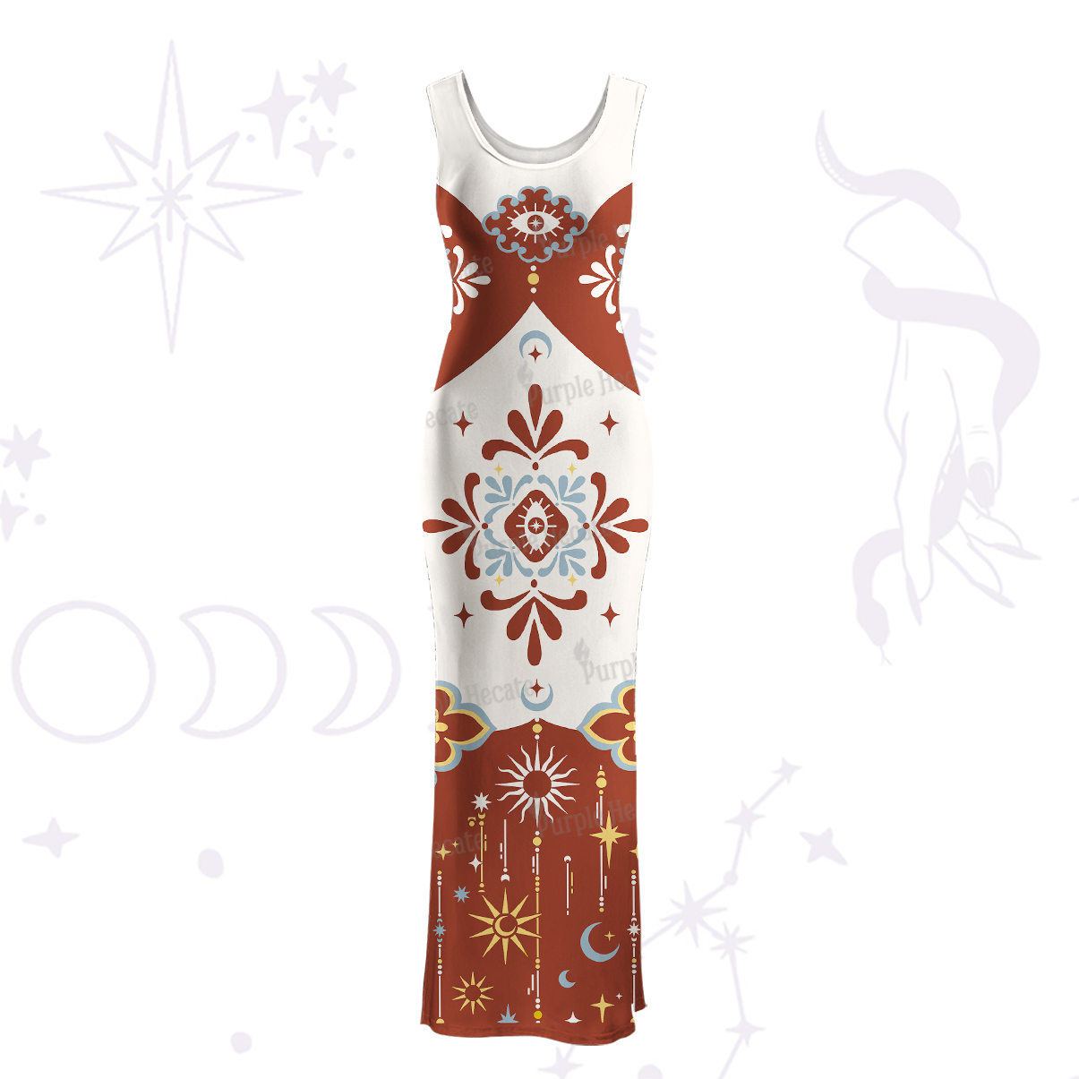 Purplehecate Celestial Oracle Maxi Tank Beachwear Dress