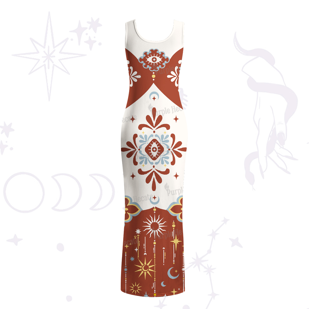 Purplehecate Celestial Oracle Maxi Tank Beachwear Dress