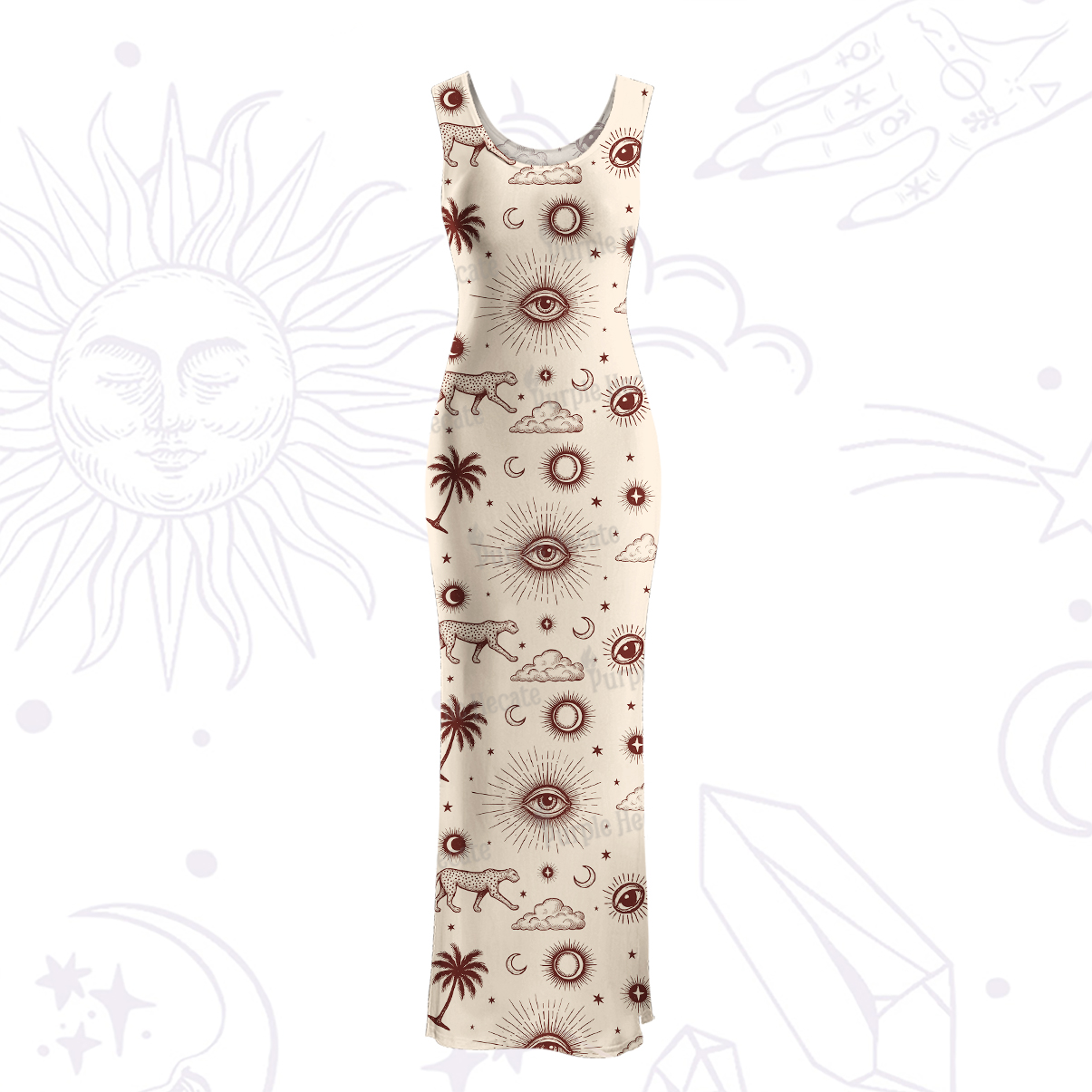 Purplehecate Eye of the Universe Maxi Tank Beachwear Dress