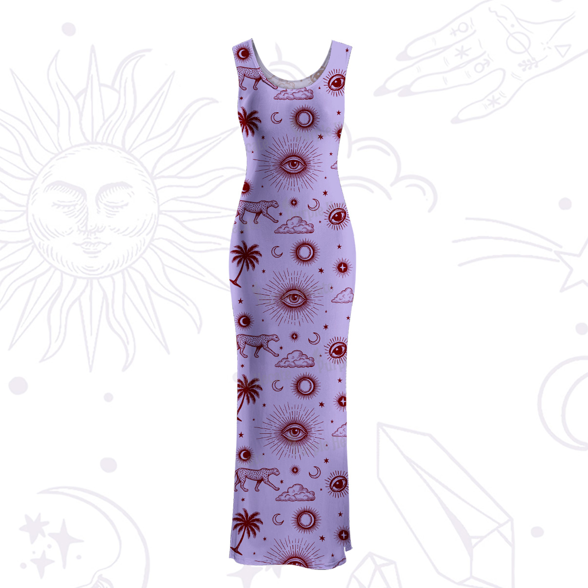 Purplehecate Eye of the Universe Maxi Tank Beachwear Dress