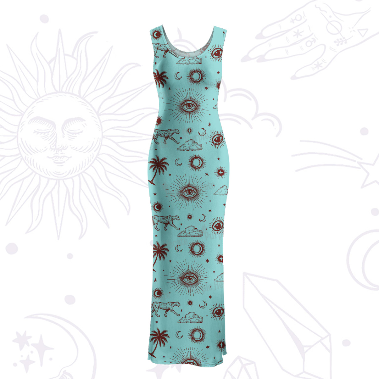 Purplehecate Eye of the Universe Maxi Tank Beachwear Dress