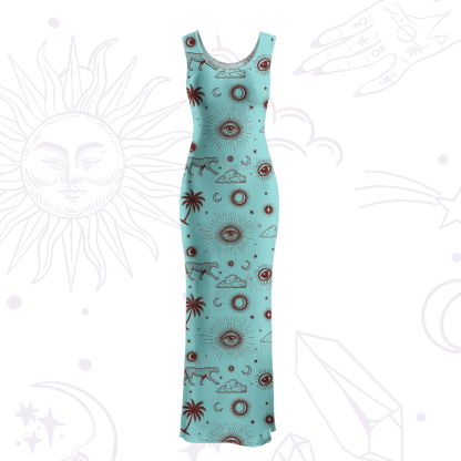 Purplehecate Eye of the Universe Maxi Tank Beachwear Dress