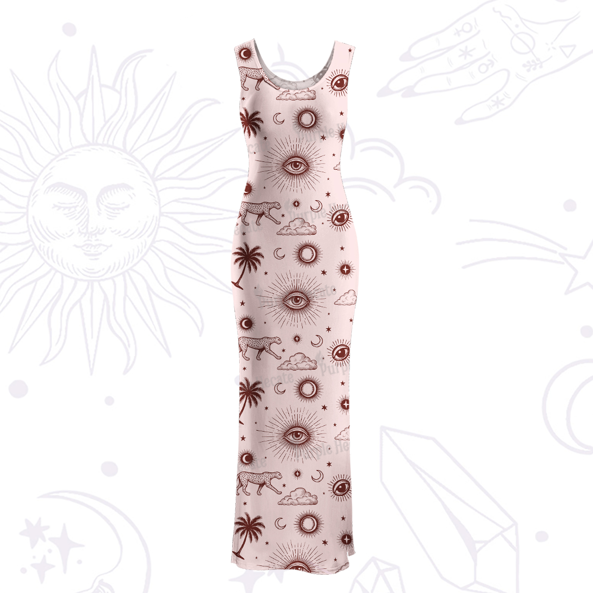 Purplehecate Eye of the Universe Maxi Tank Beachwear Dress