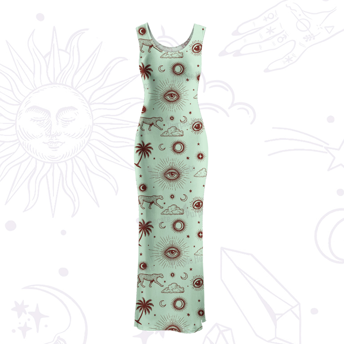 Purplehecate Eye of the Universe Maxi Tank Beachwear Dress