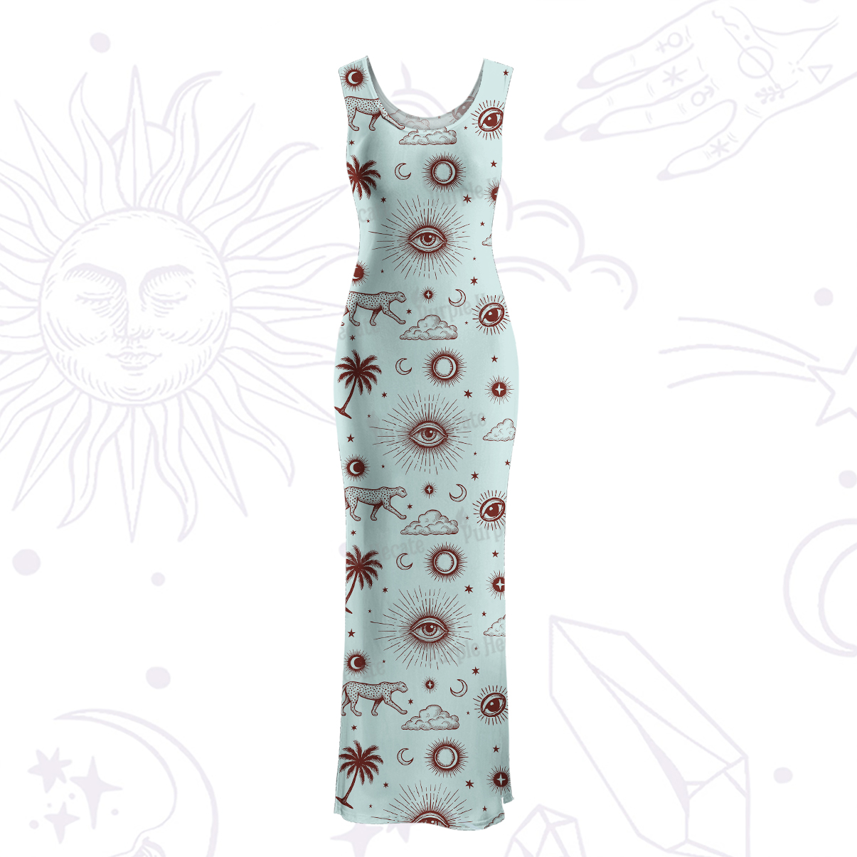 Purplehecate Eye of the Universe Maxi Tank Beachwear Dress