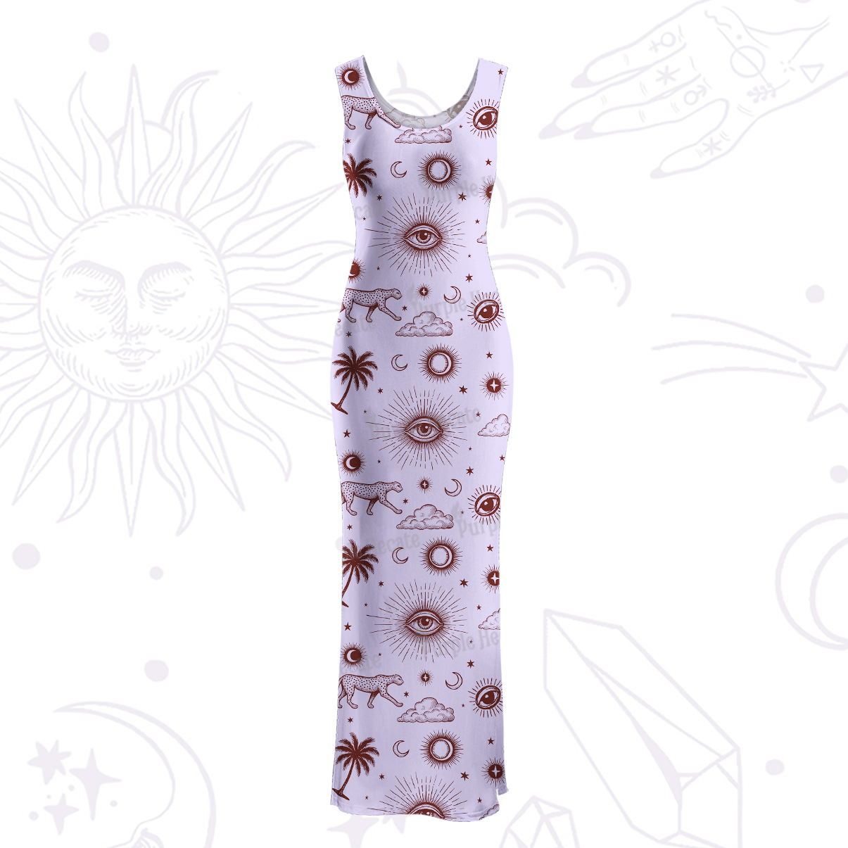 Purplehecate Eye of the Universe Maxi Tank Beachwear Dress