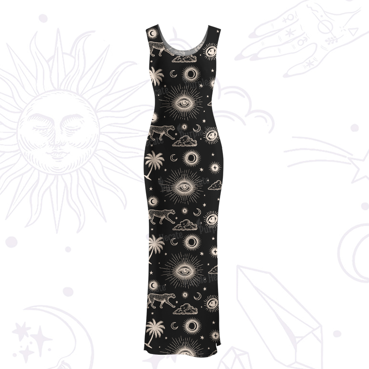 Purplehecate Eye of the Universe Maxi Tank Beachwear Dress