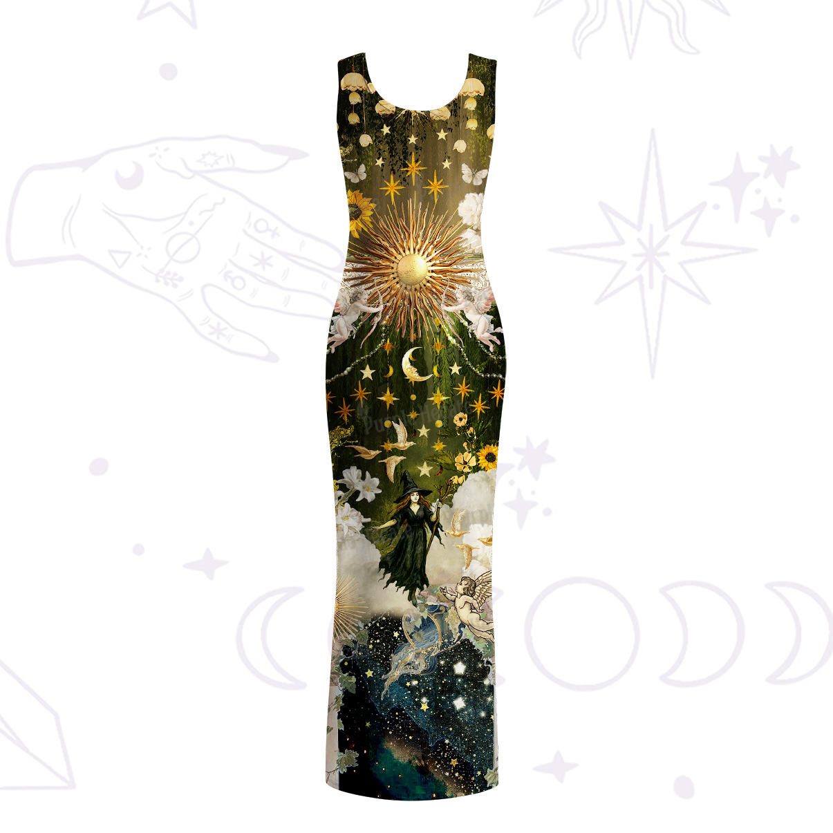 Purplehecate Garden of the Celestial Witch Maxi Tank Beachwear Dress