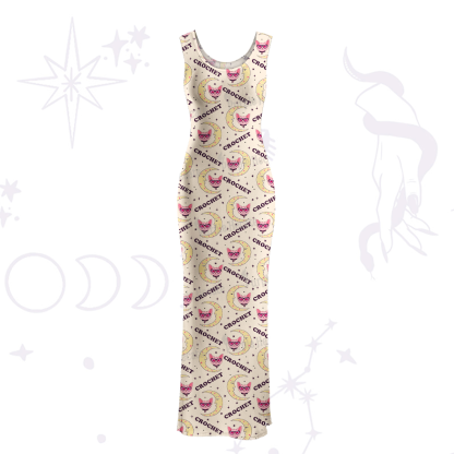 Purplehecate Cat Crochet Maxi Tank Beachwear Dress