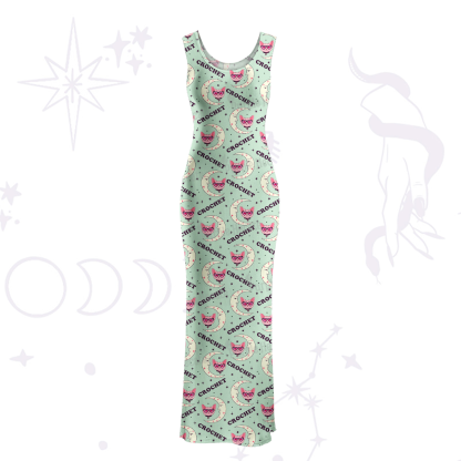 Purplehecate Cat Crochet Maxi Tank Beachwear Dress