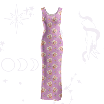Purplehecate Aries Spirit Zodiac Maxi Tank Beachwear Dress