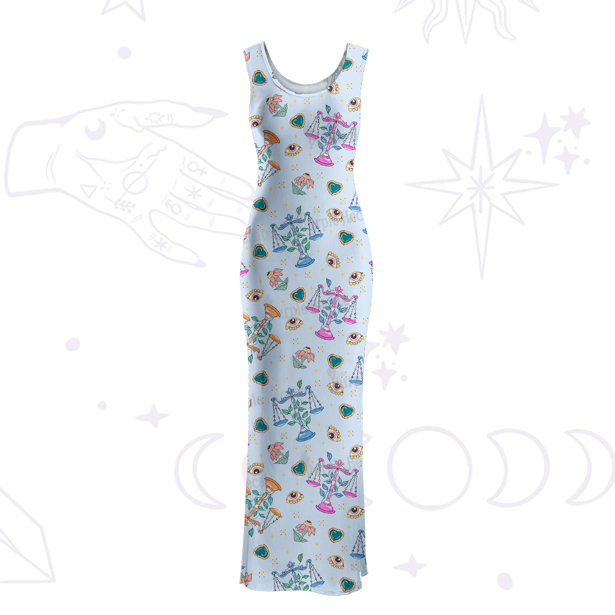 Purplehecate Libra Spirit Zodiac Maxi Tank Beachwear Dress