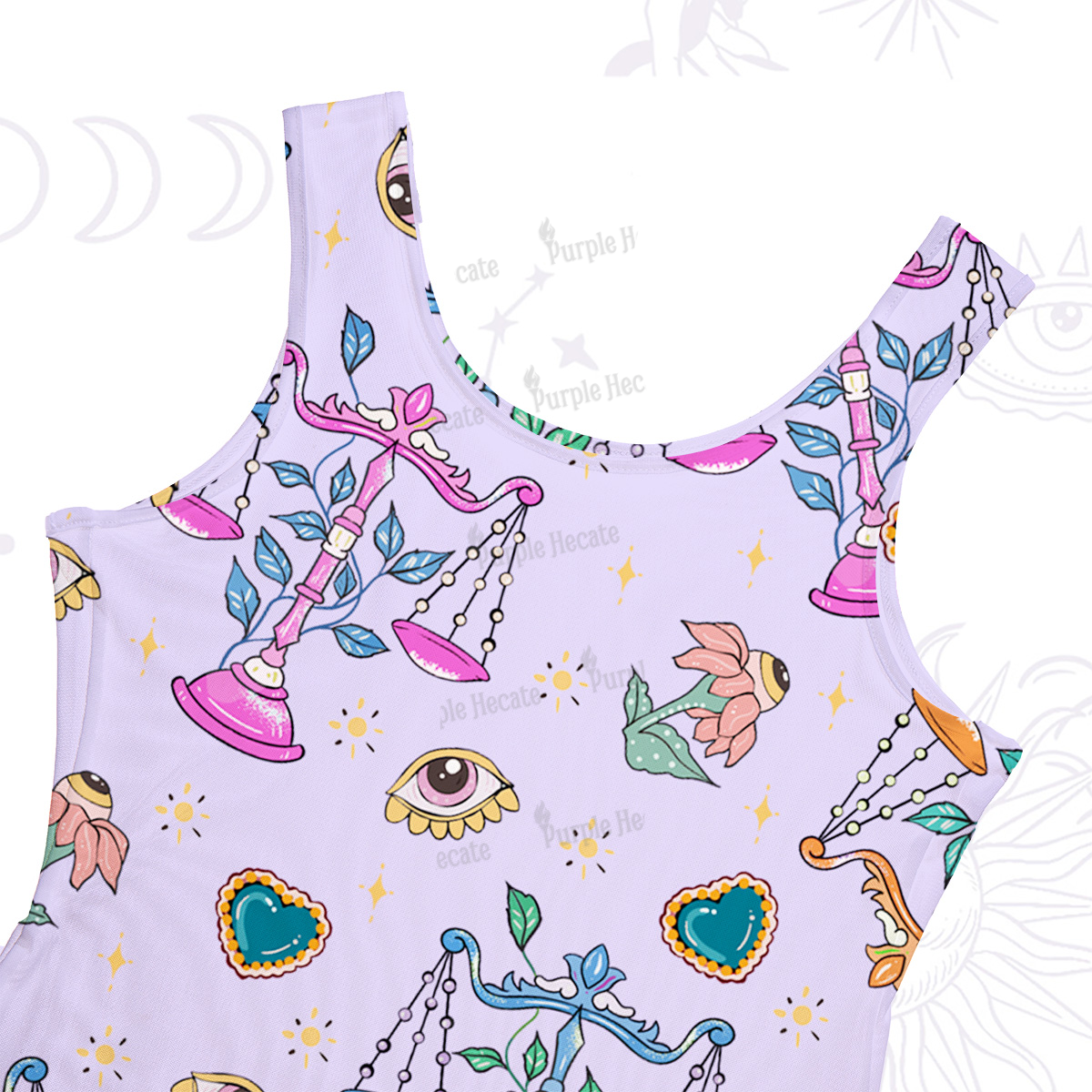 Purplehecate Libra Spirit Zodiac Maxi Tank Beachwear Dress