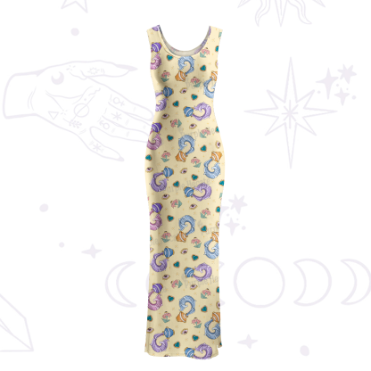 Purplehecate Aquarius Spirit Zodiac Maxi Tank Beachwear Dress