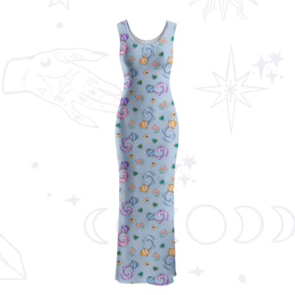 Purplehecate Aquarius Spirit Zodiac Maxi Tank Beachwear Dress