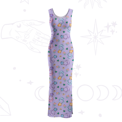 Purplehecate Aquarius Spirit Zodiac Maxi Tank Beachwear Dress