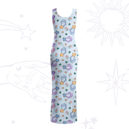 Purplehecate Aquarius Spirit Zodiac Maxi Tank Beachwear Dress