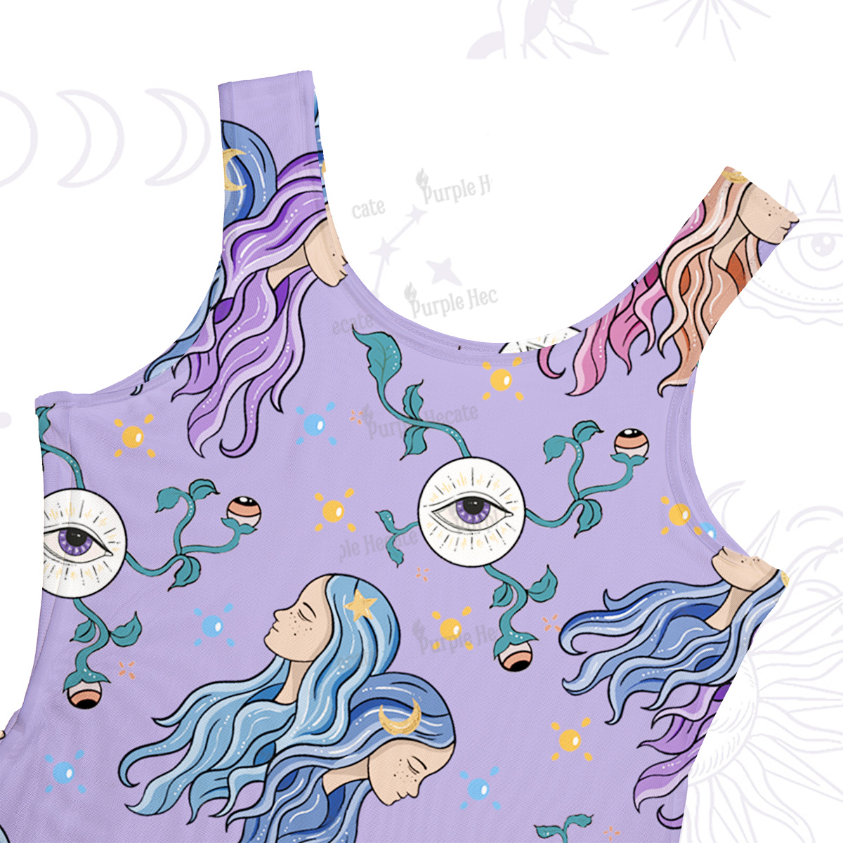 Purplehecate Gemini Spirit Zodiac Maxi Tank Beachwear Dress