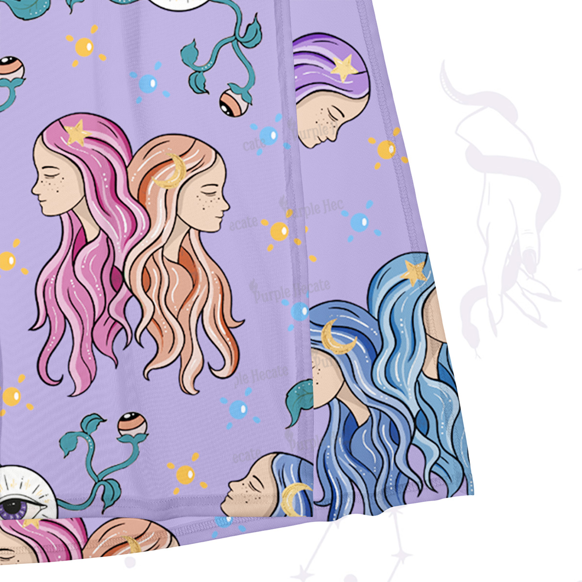 Purplehecate Gemini Spirit Zodiac Maxi Tank Beachwear Dress