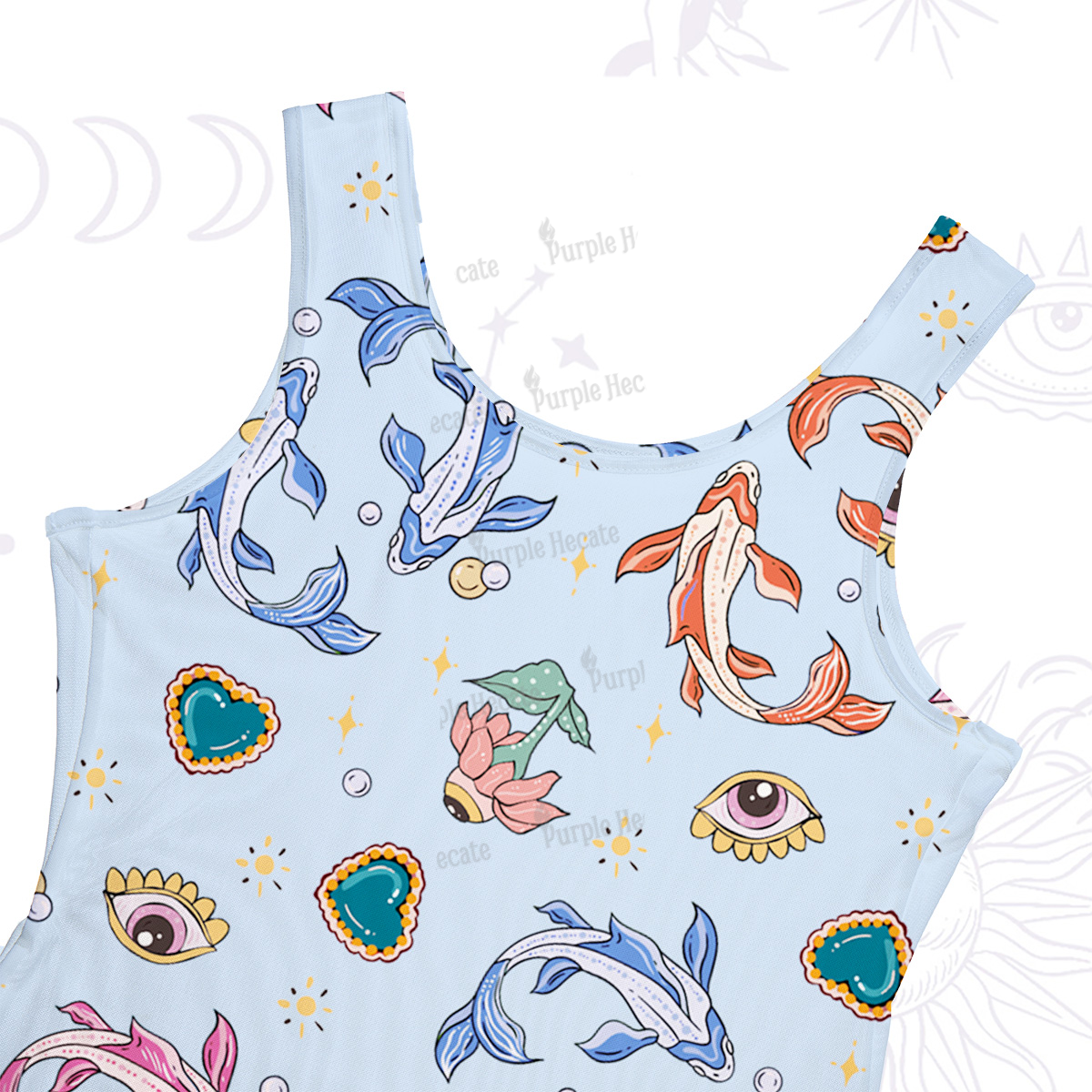 Purplehecate Pisces Spirit Zodiac Maxi Tank Beachwear Dress