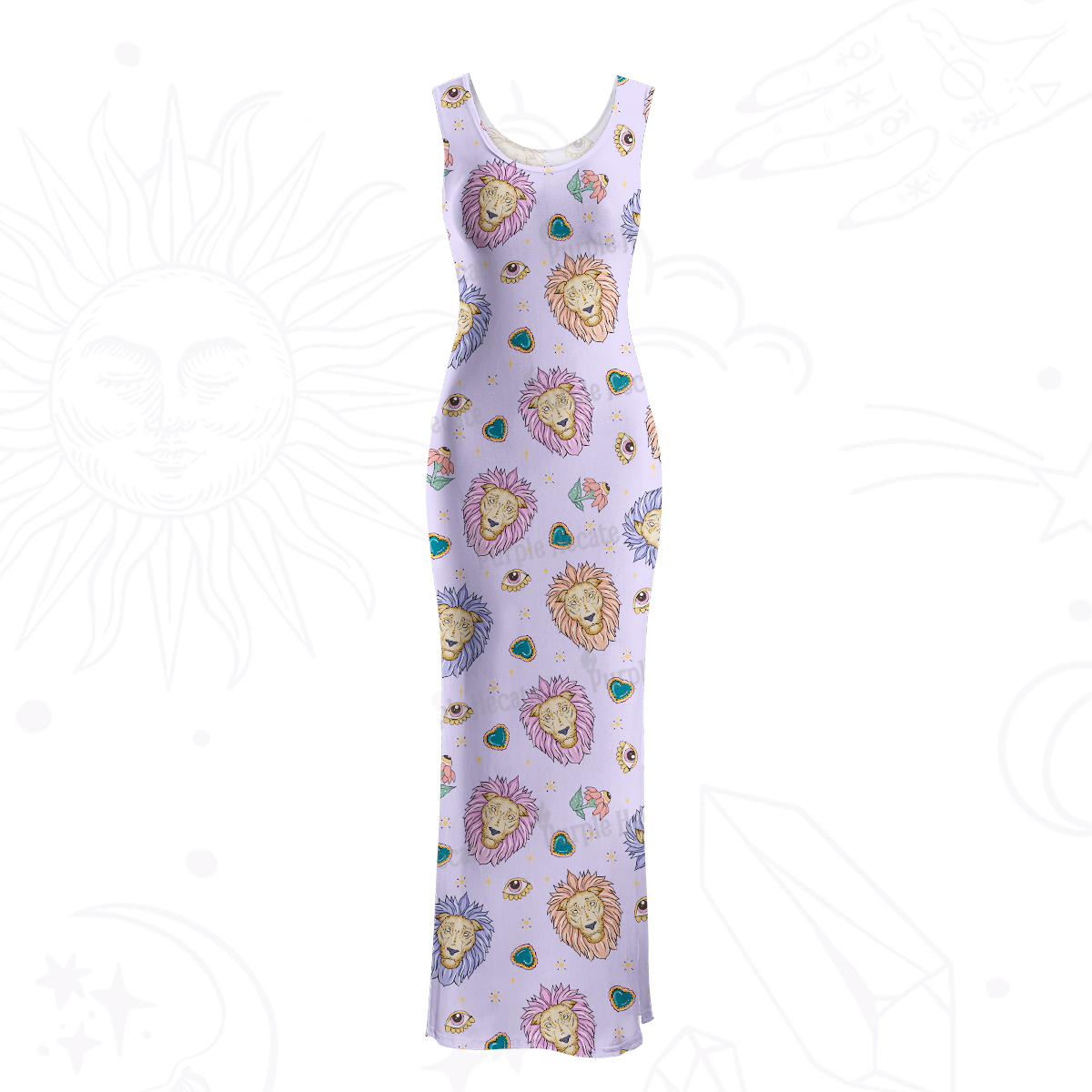 Purplehecate Leo Spirit Zodiac Maxi Tank Beachwear Dress