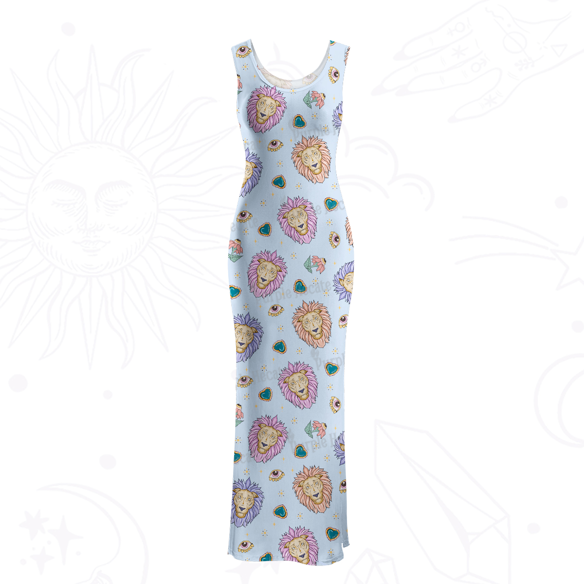 Purplehecate Leo Spirit Zodiac Maxi Tank Beachwear Dress
