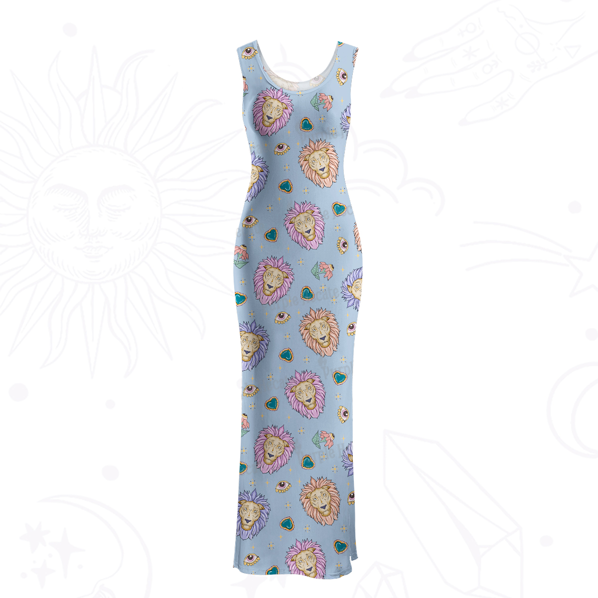 Purplehecate Leo Spirit Zodiac Maxi Tank Beachwear Dress