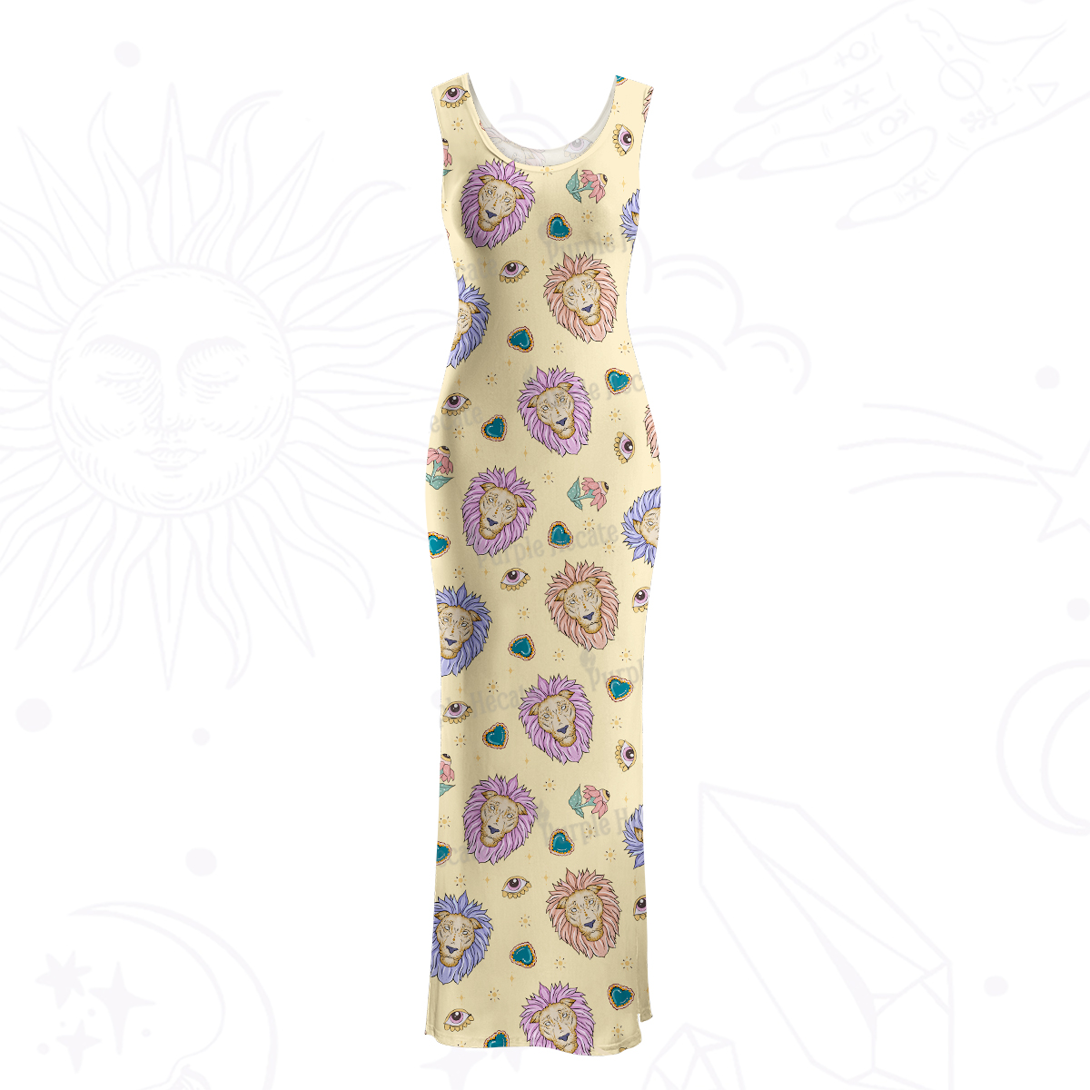 Purplehecate Leo Spirit Zodiac Maxi Tank Beachwear Dress