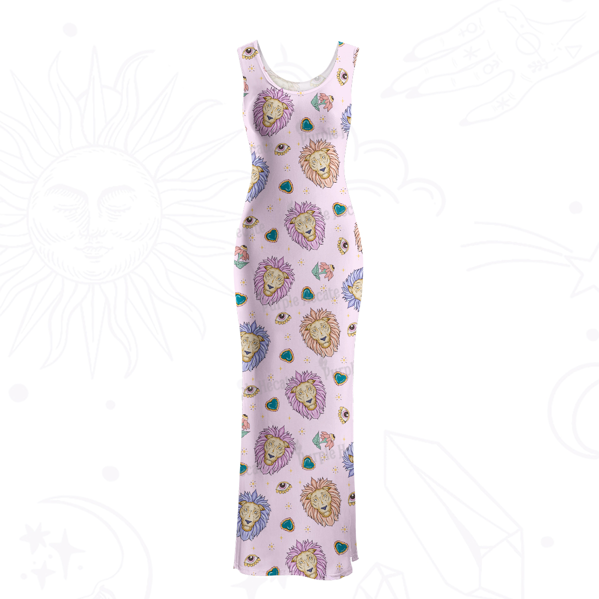 Purplehecate Leo Spirit Zodiac Maxi Tank Beachwear Dress