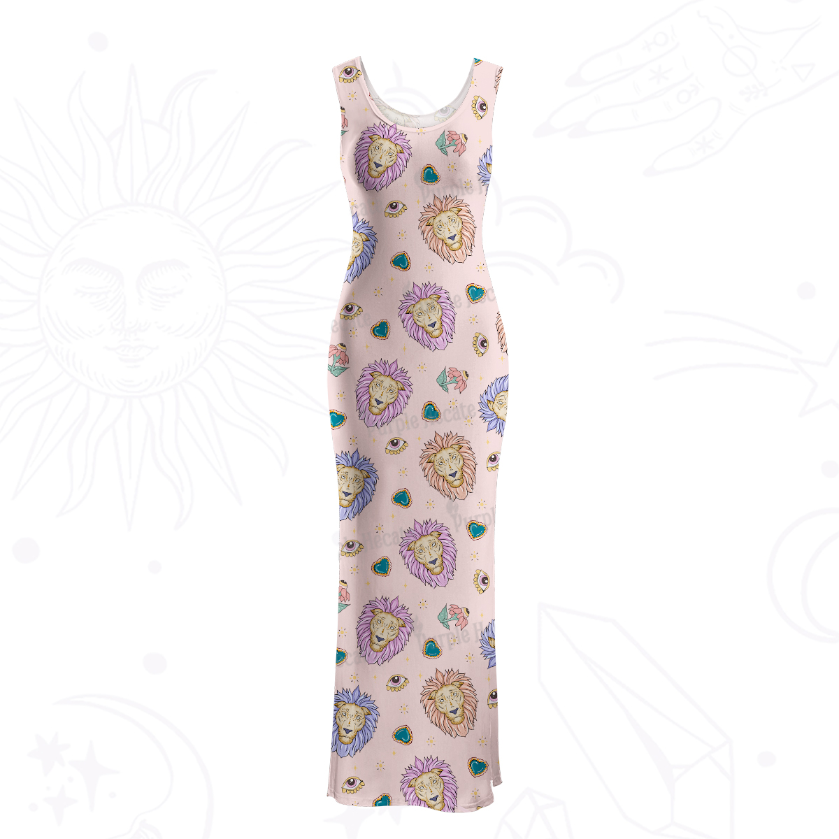 Purplehecate Leo Spirit Zodiac Maxi Tank Beachwear Dress