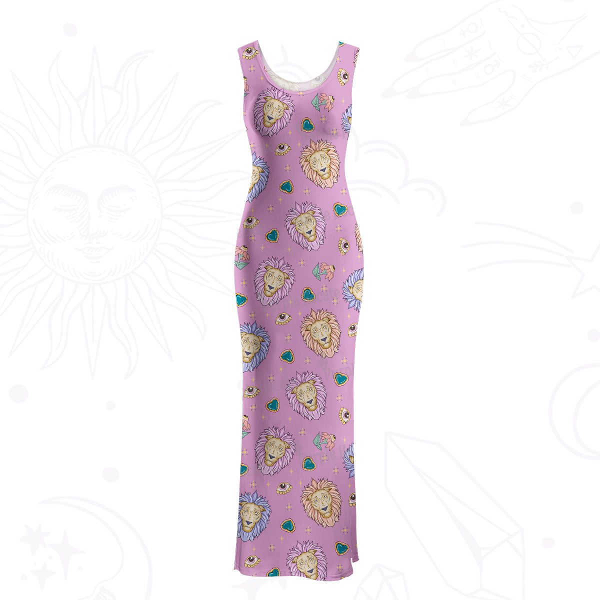 Purplehecate Leo Spirit Zodiac Maxi Tank Beachwear Dress