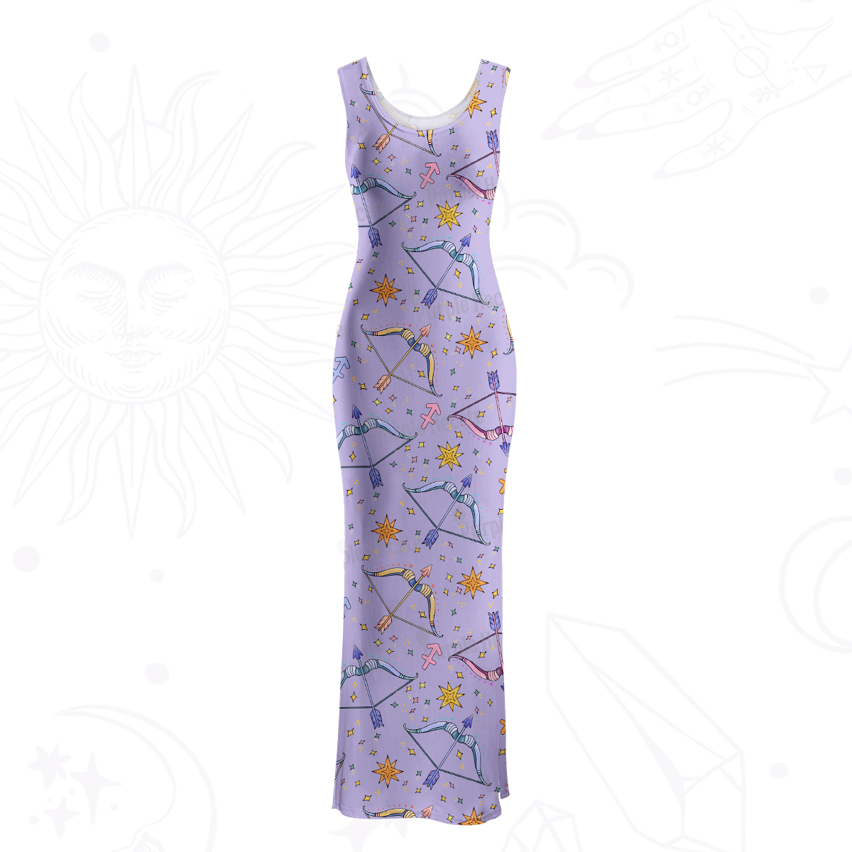 Purplehecate Sagittarius Spirit Zodiac Maxi Tank Beachwear Dress