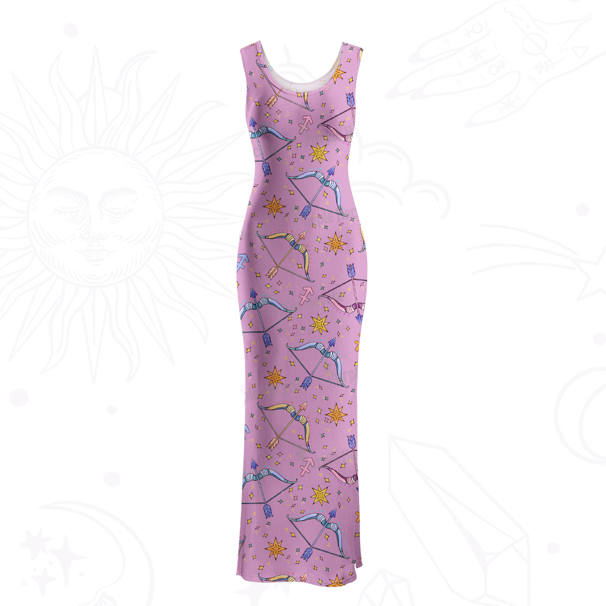 Purplehecate Sagittarius Spirit Zodiac Maxi Tank Beachwear Dress