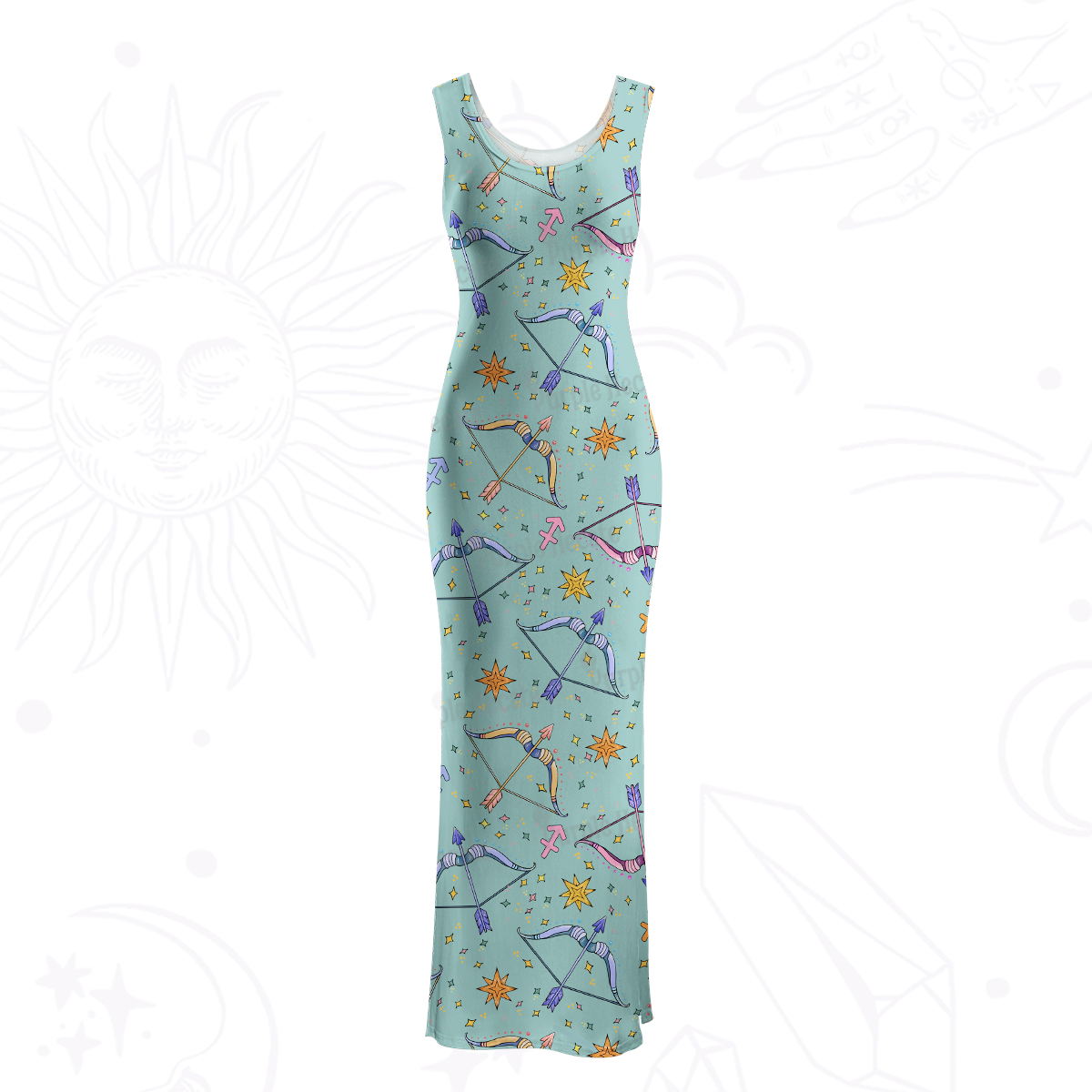 Purplehecate Sagittarius Spirit Zodiac Maxi Tank Beachwear Dress