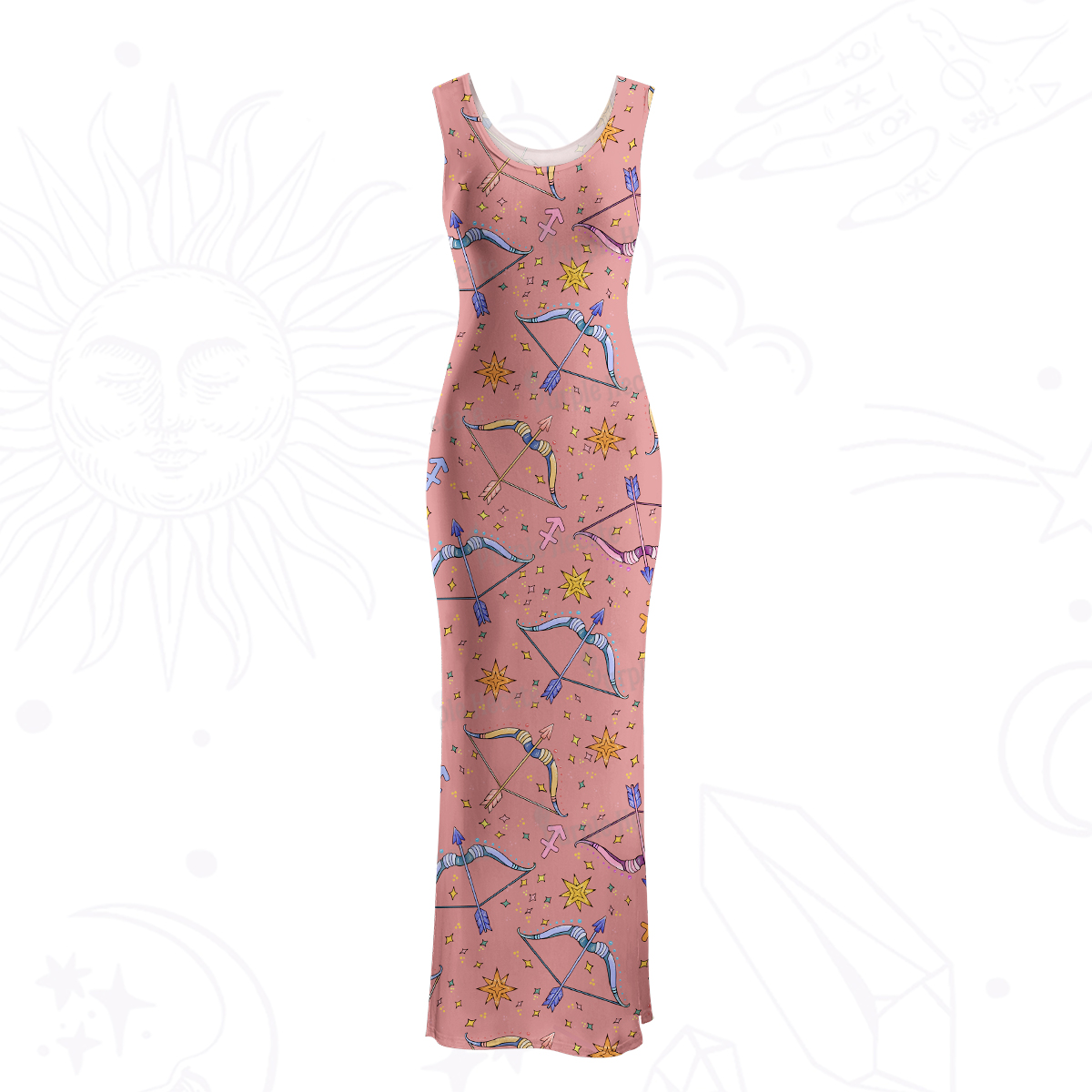 Purplehecate Sagittarius Spirit Zodiac Maxi Tank Beachwear Dress
