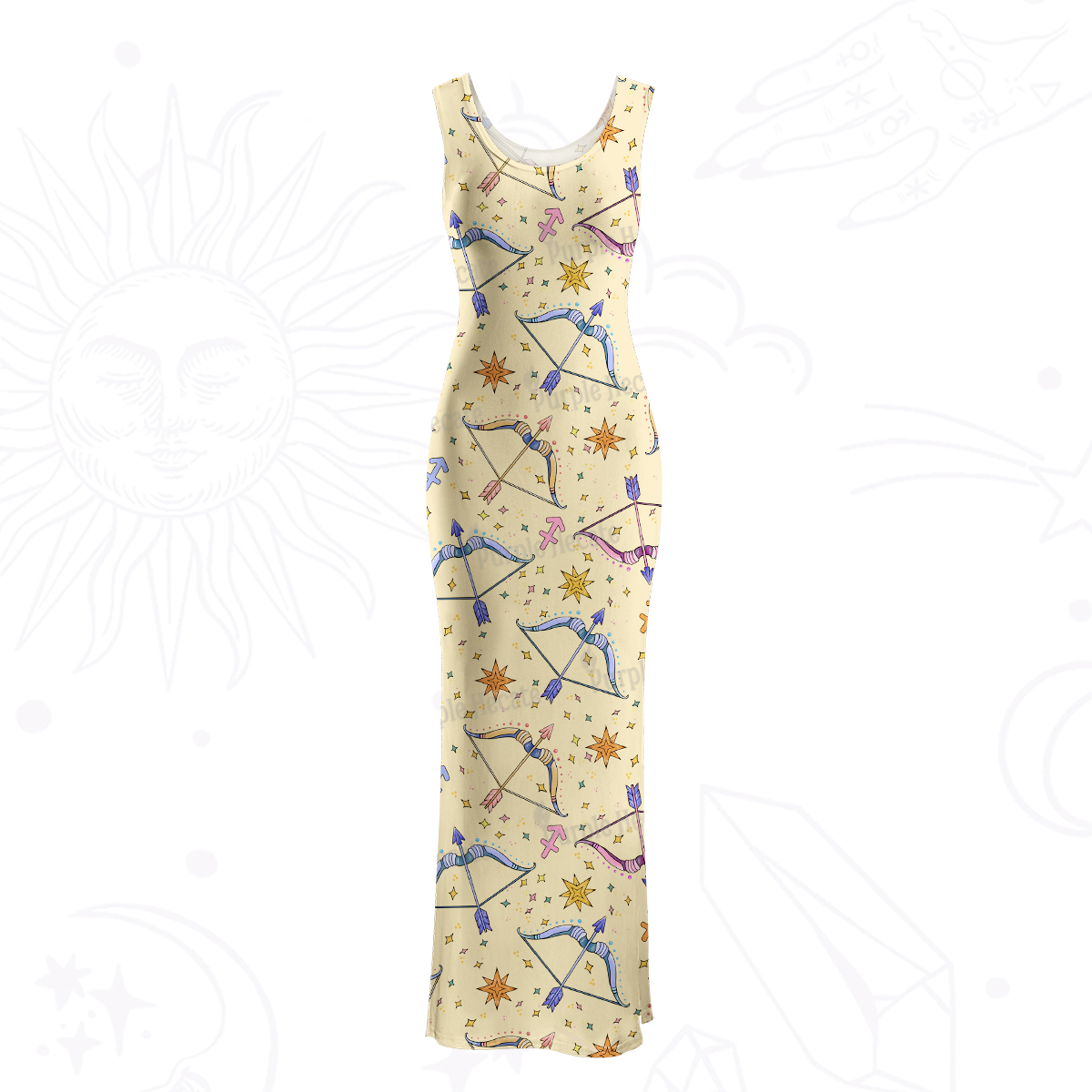 Purplehecate Sagittarius Spirit Zodiac Maxi Tank Beachwear Dress