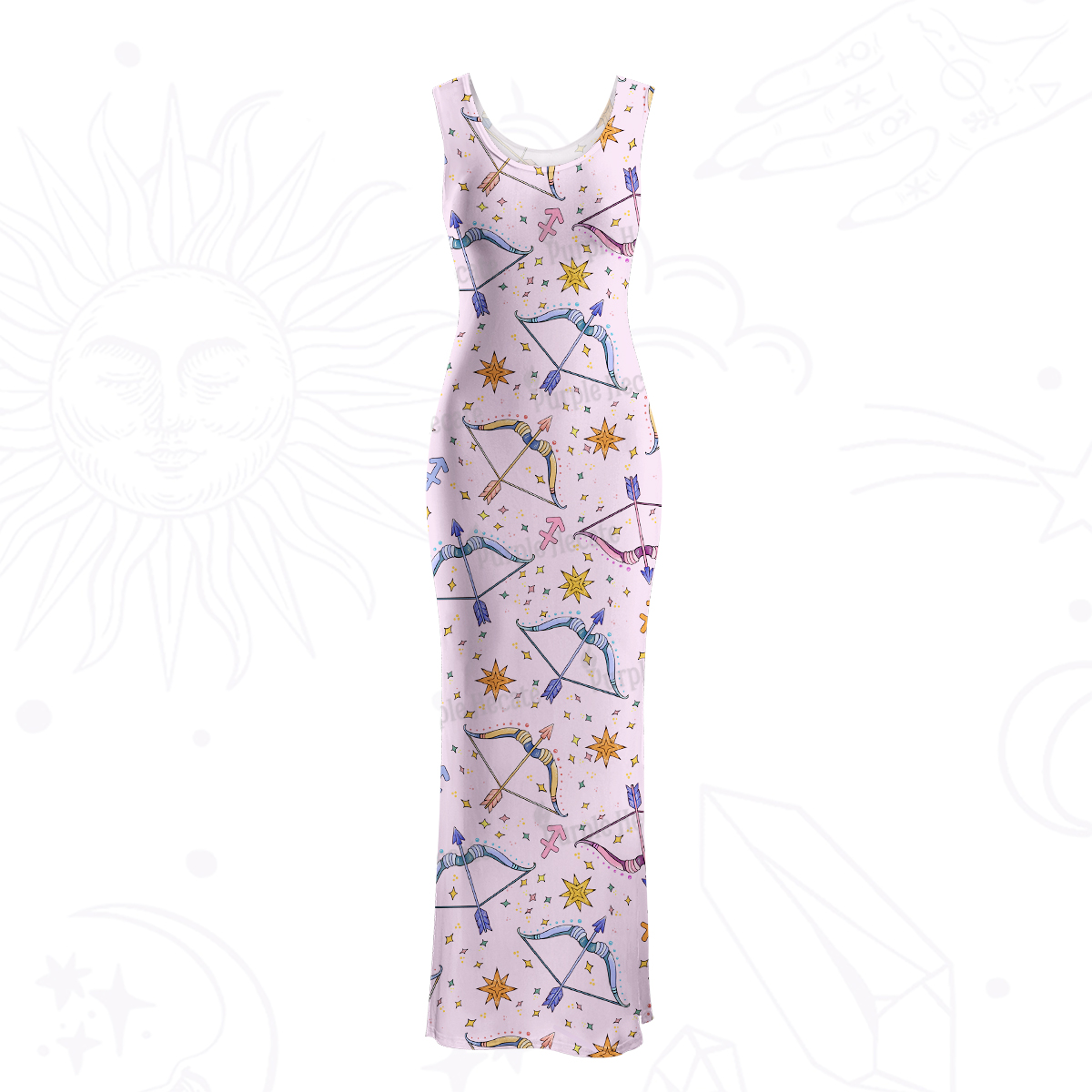 Purplehecate Sagittarius Spirit Zodiac Maxi Tank Beachwear Dress