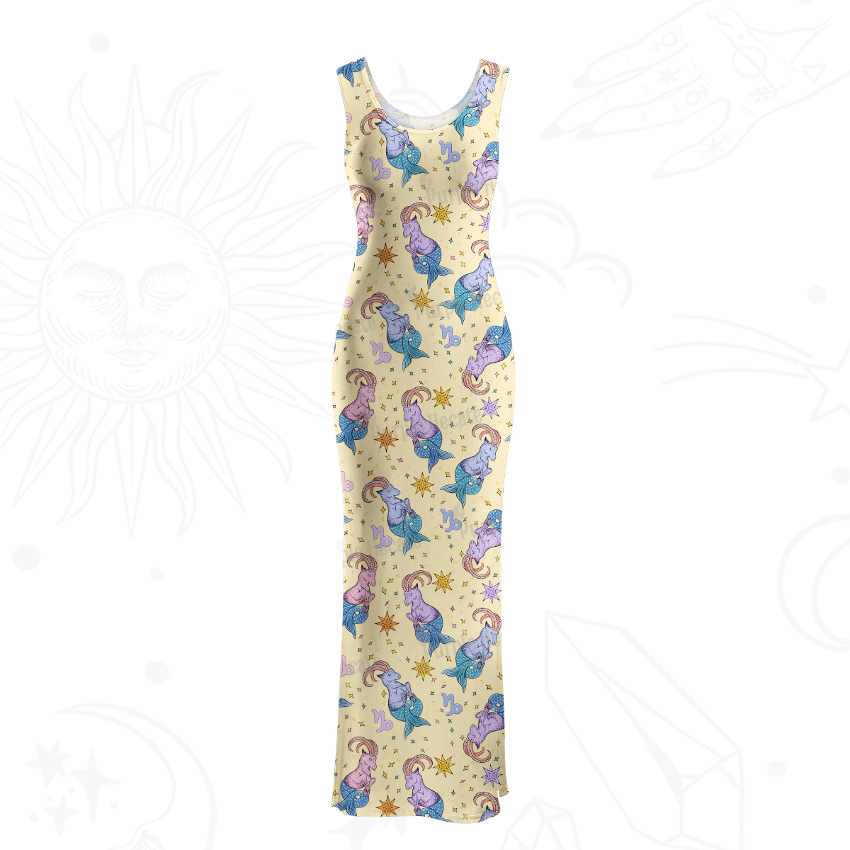 Purplehecate Capricorn Spirit Zodiac Maxi Tank Beachwear Dress