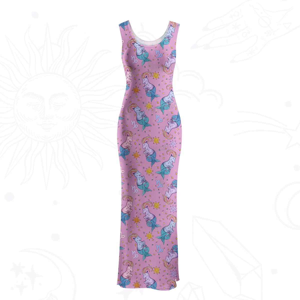 Purplehecate Capricorn Spirit Zodiac Maxi Tank Beachwear Dress