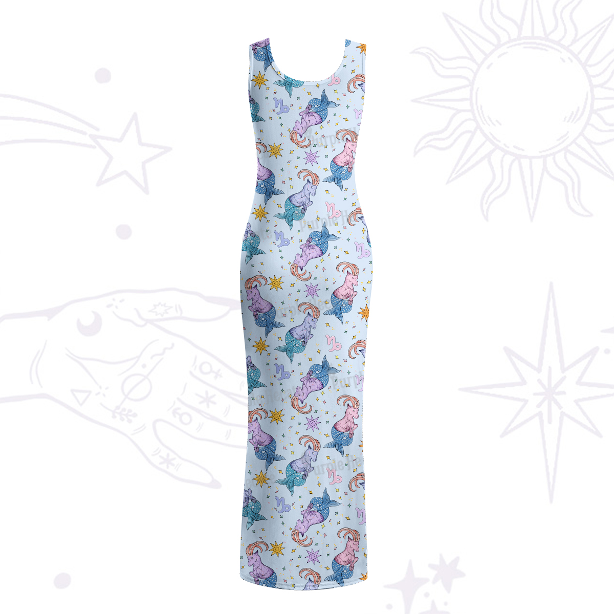 Purplehecate Capricorn Spirit Zodiac Maxi Tank Beachwear Dress