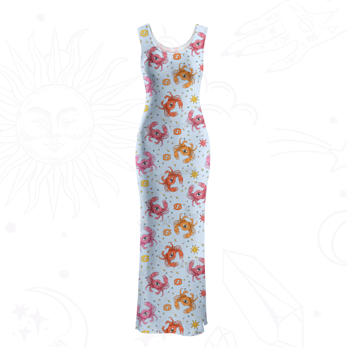 Purplehecate The Cancer Zodiac Maxi Tank Beachwear Dress
