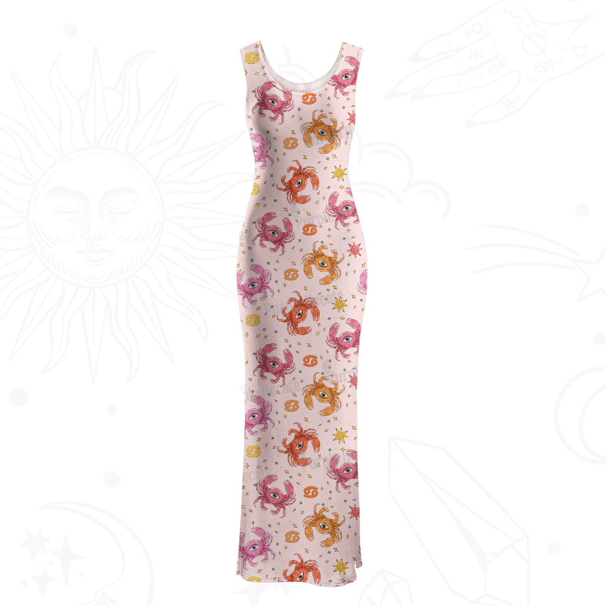 Purplehecate The Cancer Zodiac Maxi Tank Beachwear Dress