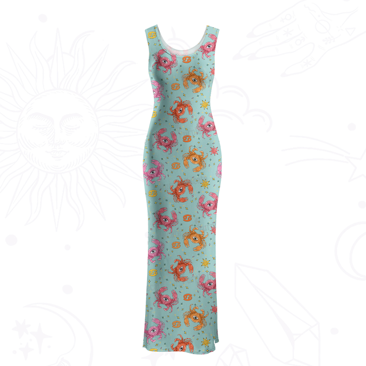 Purplehecate The Cancer Zodiac Maxi Tank Beachwear Dress