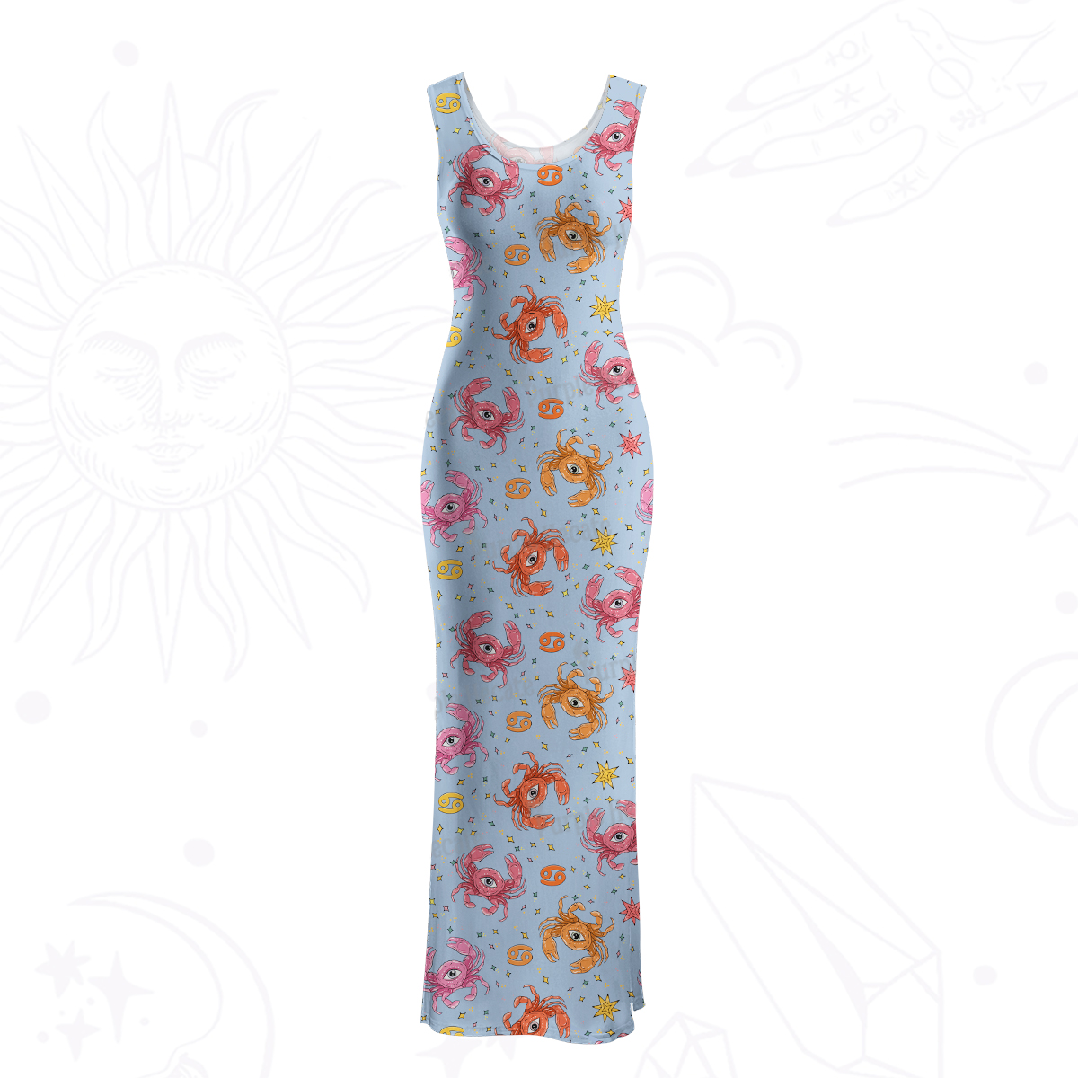 Purplehecate The Cancer Zodiac Maxi Tank Beachwear Dress