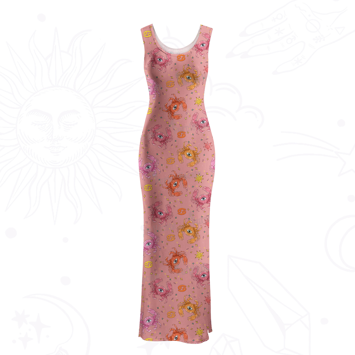 Purplehecate The Cancer Zodiac Maxi Tank Beachwear Dress
