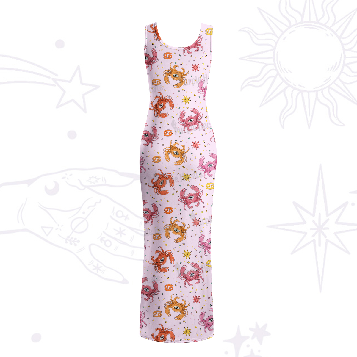Purplehecate The Cancer Zodiac Maxi Tank Beachwear Dress
