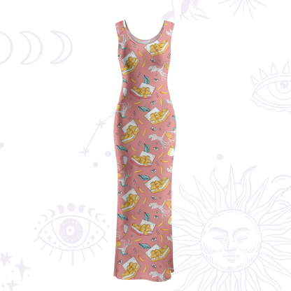 Purplehecate The Chicken Nugget Maxi Tank Beachwear Dress