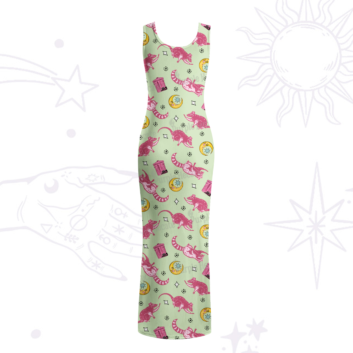 Purplehecate Team Trash Maxi Tank Beachwear Dress