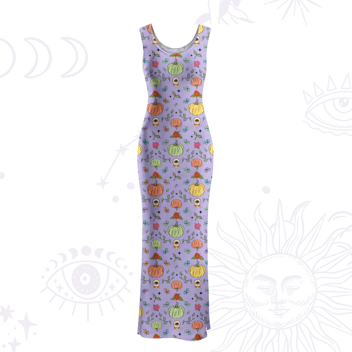 Purplehecate Magical Spiced Pumpkin Maxi Tank Beachwear Dress