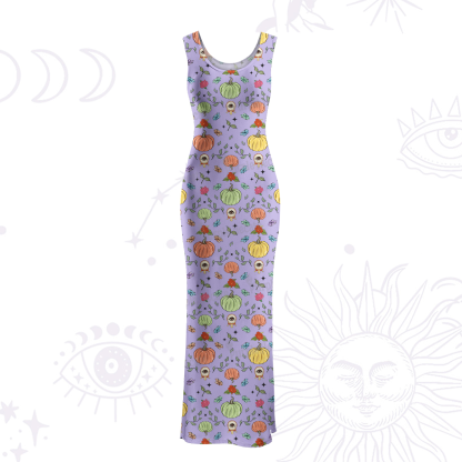 Purplehecate Magical Spiced Pumpkin Maxi Tank Beachwear Dress